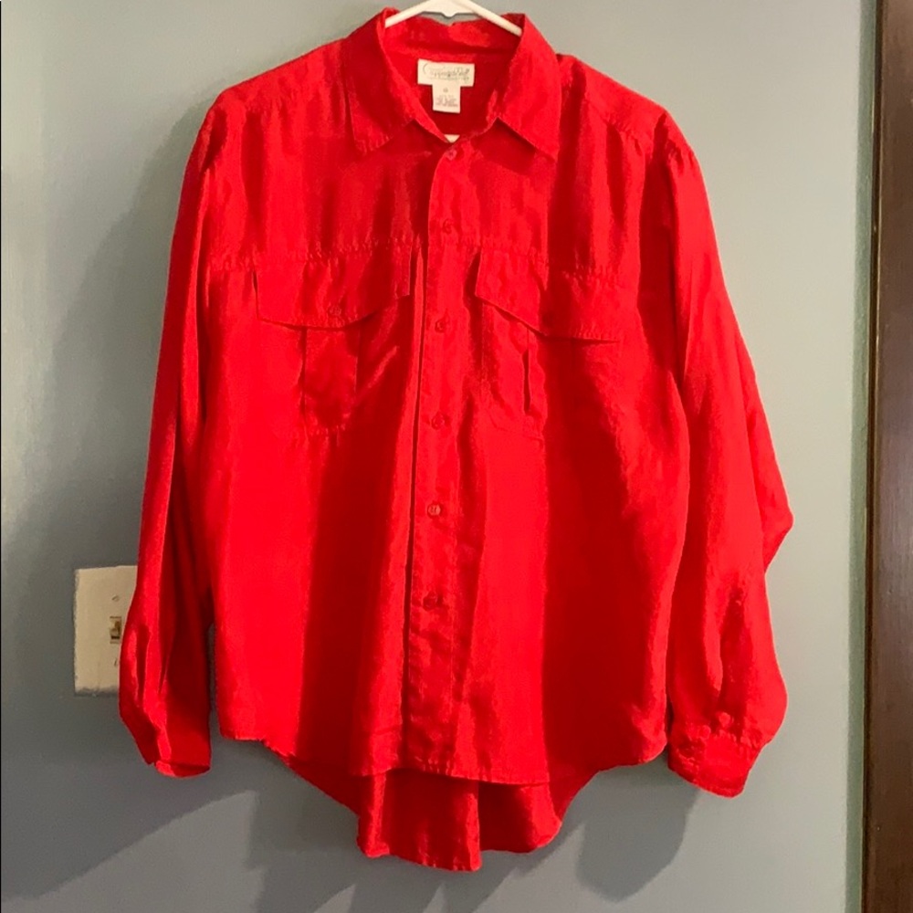 ❤️Silk Long Sleeve Button Down Blouse